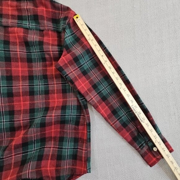 Free Planet Christmas Flannel Hoodie Men's Large Long Sleeve Button-Up EUC LN - Picture 16 of 16